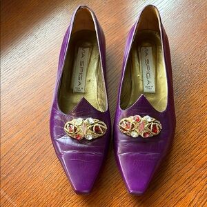 Vintage Via Spiga fun purple leather flats 8